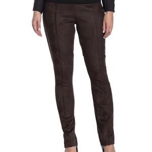 Brand New W/Tags ZL/Hue Side Slit Suede Leggings Brown/ Espresso- Small
